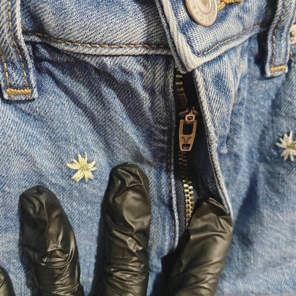 American eagle denim shorts floral print mini shorts distressed size 4 - Picture 6 of 8